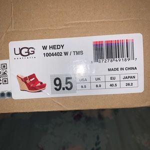 UGG red wedge sandals